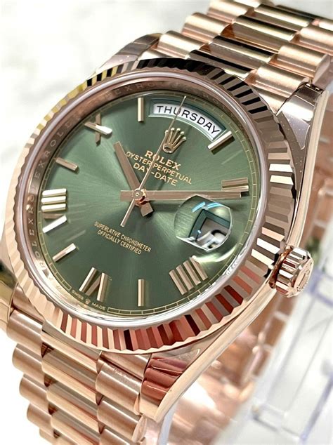 rolex day date rose gold leather|rolex day date 40 228235.